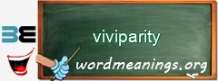 WordMeaning blackboard for viviparity